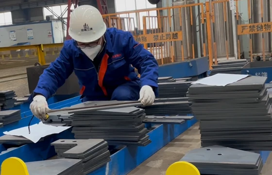 CNC drilling machine processing steel components