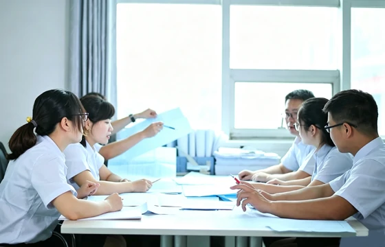 Engineers reviewing structural drawings at desk