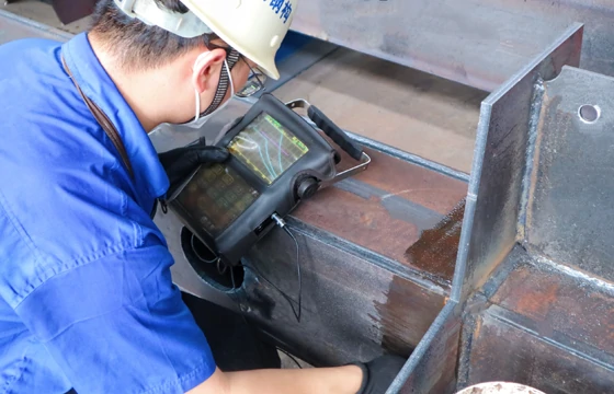 NDT technician performing ultrasonic weld inspection